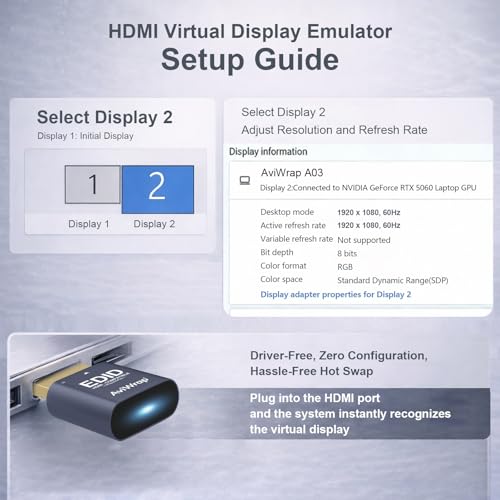 Adaptador HDMI Dummy Plug AviWrap AviWrapA03 miniatura 3