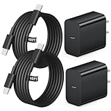 USB C Fast Charger for iPhone 17 16 15 Pro Max, 20W PD Wall Charger with 10FT Long Cable, Heat-Resistant & Stable Charging, Universal Compatibility with iPhone,Galaxy S24, Tablets, and More [2-Pack]