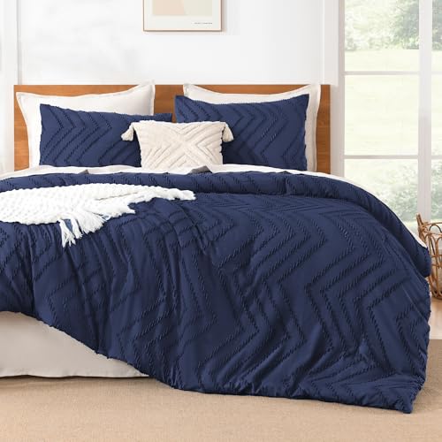 Image of Litanika 3 Pcs Navy Blue Boho Oversized Super King Bedding Comforter Set