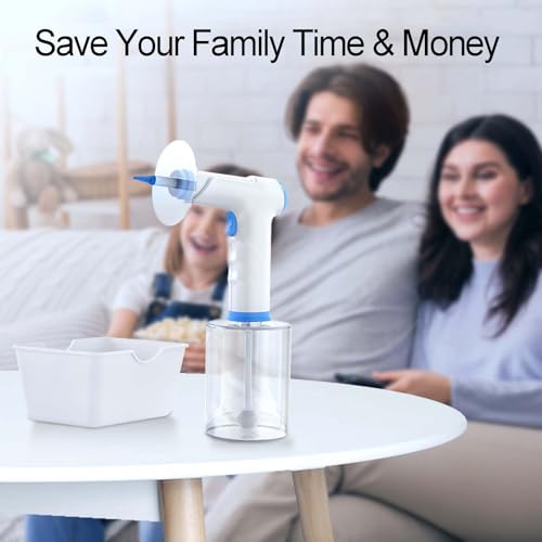 Kit de limpiador eléctrico de oídos con tanque de 500 ml, 4 modos de presión, batería de 2000 mAh, luz de 5 LED, impermeable, recargable tipo C para una limpieza segura y eficaz de los oídos en casa