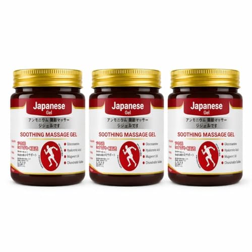 Image of Pack of 3 Japanese Instant Pain Relief Soothing Massage Gel | Fast-Acting Muscle & Joint Comfort | With Mugwort Oil, Camphor & Lactic Acid | Relief for Back, Neck, Shoulders & Knees (Gel Pack of 3)