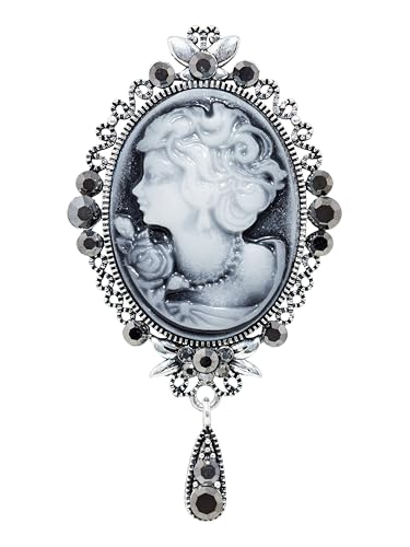 Image of MINACHI Vintage Victorian Design Queen's Cameo Antique Wedding Brooch Pin, Jewelry Gift for Women