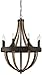 Quoizel PB5008TK Pembroke Chandelier with Braided Rope Accent, 8-Light, 480 Watts, Tarnished Bronze (32"H x 23"W)