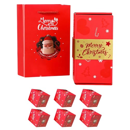 Caja de Regalo Sorpresa de Navidad, Caja Sorpresa Explosion Box, Caja de Explosión Emergente, Regalo de Dinero, Creativo DIY Explosión Surprise Gift Box para Navidad, Regalos de Cumpleaños, Rojo
