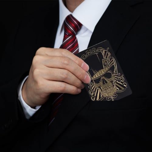 Pokerkarten mit Schädel – breite Verwendung von schwarzem PVC, wasserdichtes Aluminiumfolienpaket | Einzigartiges Kartenset für den Abend, Go-Angeln, Trickspiel, Familientreffen – Bild 4