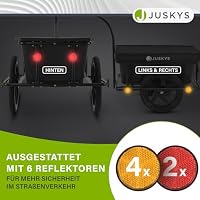 Juskys Fahrradanhänger 90 Liter - Lastenanhänger mit Kupplung, Deichsel — Anhänger für Fahrrad 40/80 kg Zuladung - Transportanhänger mit Schutzplane – Ansicht 8