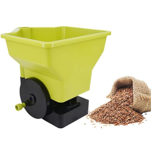 RYGRZJ Handheld Grass Seed Spreader,Reusable Garden Supplies Fertilizer Spreader,Manual Labor Saving Handheld Green Spreader,Salt Broadcast Spreader for Lawns (Yellow)