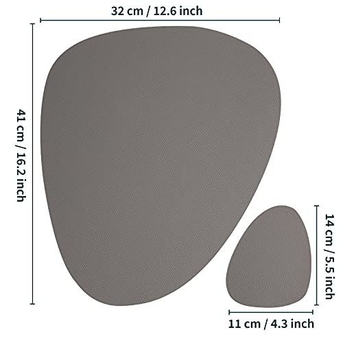 Myir Jun Leather Place Mats, Dual-Sided Placemats Waterproof Placemats Set Of 4 Place Mats Non-Slip Washable Table Mats For Dining Table (Gray Pink, Set Of 4) #TOP6