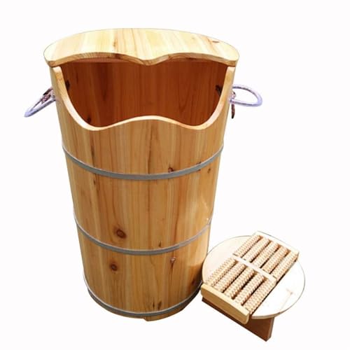 Baño de pies de madera con tapa para spa