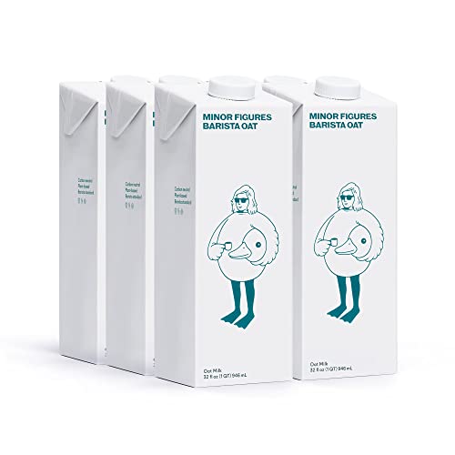 Minor Figures - Oat Milk, Barista Original, 32 Fl oz x 6 Cartons, Dairy Free & Vegan, No Added Sugar, Long Shelf Life