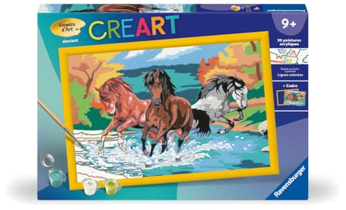 Ravensburger – Numéro d’Art Grand Format – Horde de Chevaux – Loisir créatif – Kit de Peinture par numéros – Activité détente et créative –...