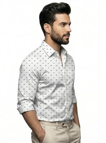 Image of Amazon Brand - INKAST Men's Printed Cotton Shirt | Full Sleeve | Regular Fit | Comfortable Formal Stylish Shirt for Men | Man Shirts for Professional Look