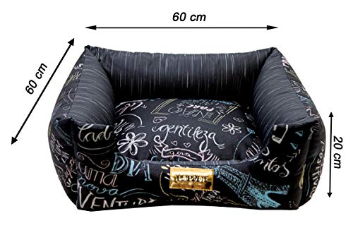 Cama Impermeável Para Cachorro Luppet Pequeno Médio Porte até 10kg Preto Paris G