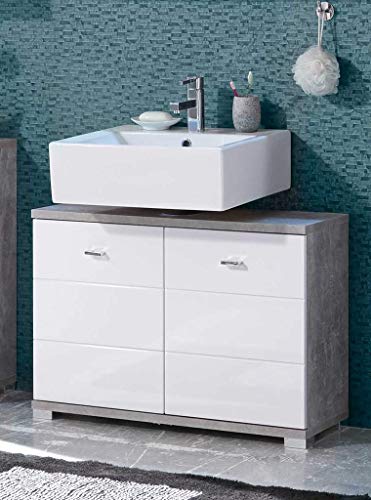 Stella Trading Pool Armario para Lavabo, Material de Madera, Blanco, B/H/T ca. 80 x 57 x 30 cm