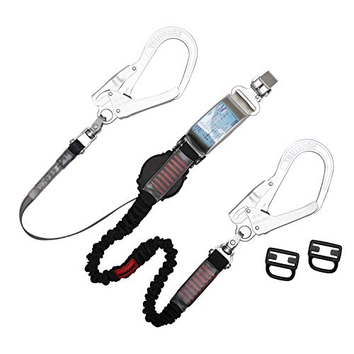 ツヨロン　新規格胴ベルト型ランヤード　蛇腹ノビロン　ブラック 胴ベルト型ノビロン(伸縮性ランヤード) ツヨロン(藤井電工) 胴