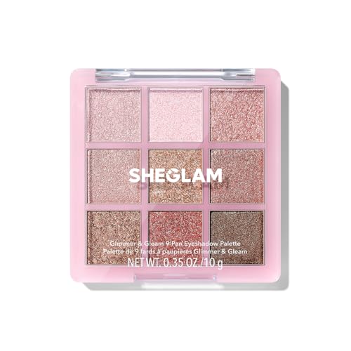 SHEGLAM Eyeshadow Palette 9-Color Ultra-pigmented Shimmer & Matte Shades, Vegan & Cruelty-free-Glimmer & Gleams