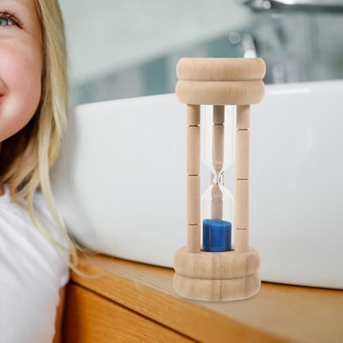 Temporizador de cepillo de dientes de diseño compacto en madera y vidrio, set de 2 piezas 6