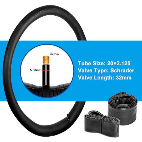 Kids Bike Tires and Tubes Set: 2-Pack 16×1.95/20×2.125 Inch