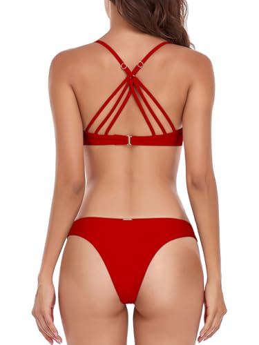 RELLECIGA Women's Push Up Underwire Bikini Set Brazilian Low Rise Bathing Suit4