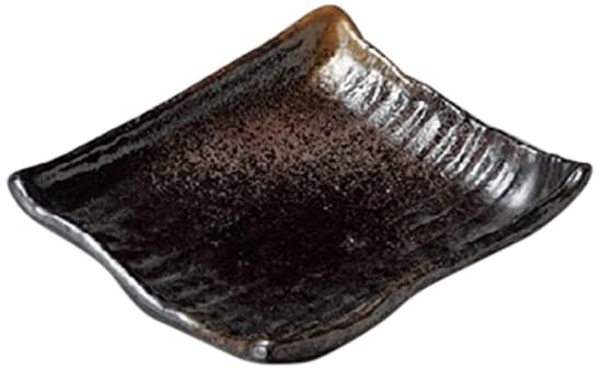 Amazon.com: せともの本舗 Set of 3 Nori Dish, Amber Square Plate