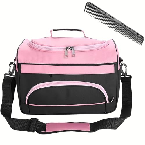 Large Capacity Hairdresser Bag Barber Carrying Case with Handle and Shoulder Strap, Beauty Salon Tool Kits Storage Travel Barber Case Holds Various Hair Cutting Tools Haircutting Bag