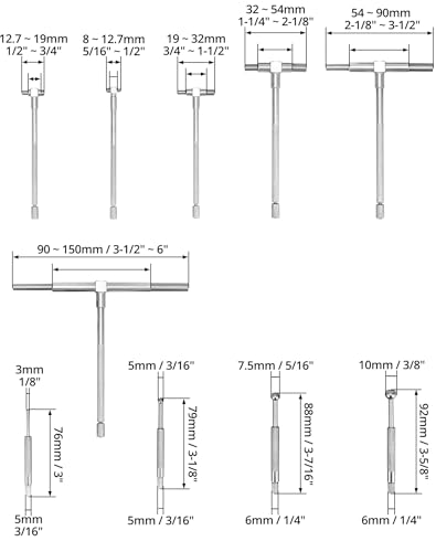 image for QWORK Stainless Steel Telescoping Bore Gauge Set - 1/8