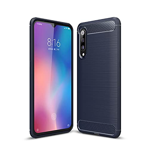 Perfect fit per Xiaomi Mi 9 Cruzerlite Custodia per Xiaomi Mi 9, Carbon Fiber Shock Absorption Slim TPU Cover per Xiaomi Mi 9 (Blue)
