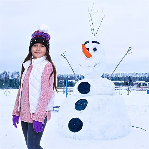 SWAK Girls Hat & Glove Sets-Kids Cold Weather Winter Accessories-Childrens pom pom Hat sets-Big Girls 2 Pc Beanie Sets3