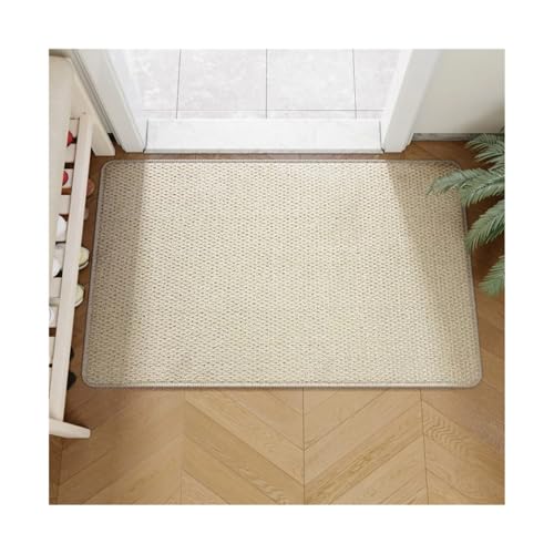GMGQJST FußMatte Outdoor-Teppiche, Fußmatte aus Juteimitat, müheloser Stil, Haltbarkeit, Teppich for jeden Eingangsbereich, Verschiedene Größen, 40 x 60 cm/50 x 80 cm/80 x 120 cm(White,40x60cm)