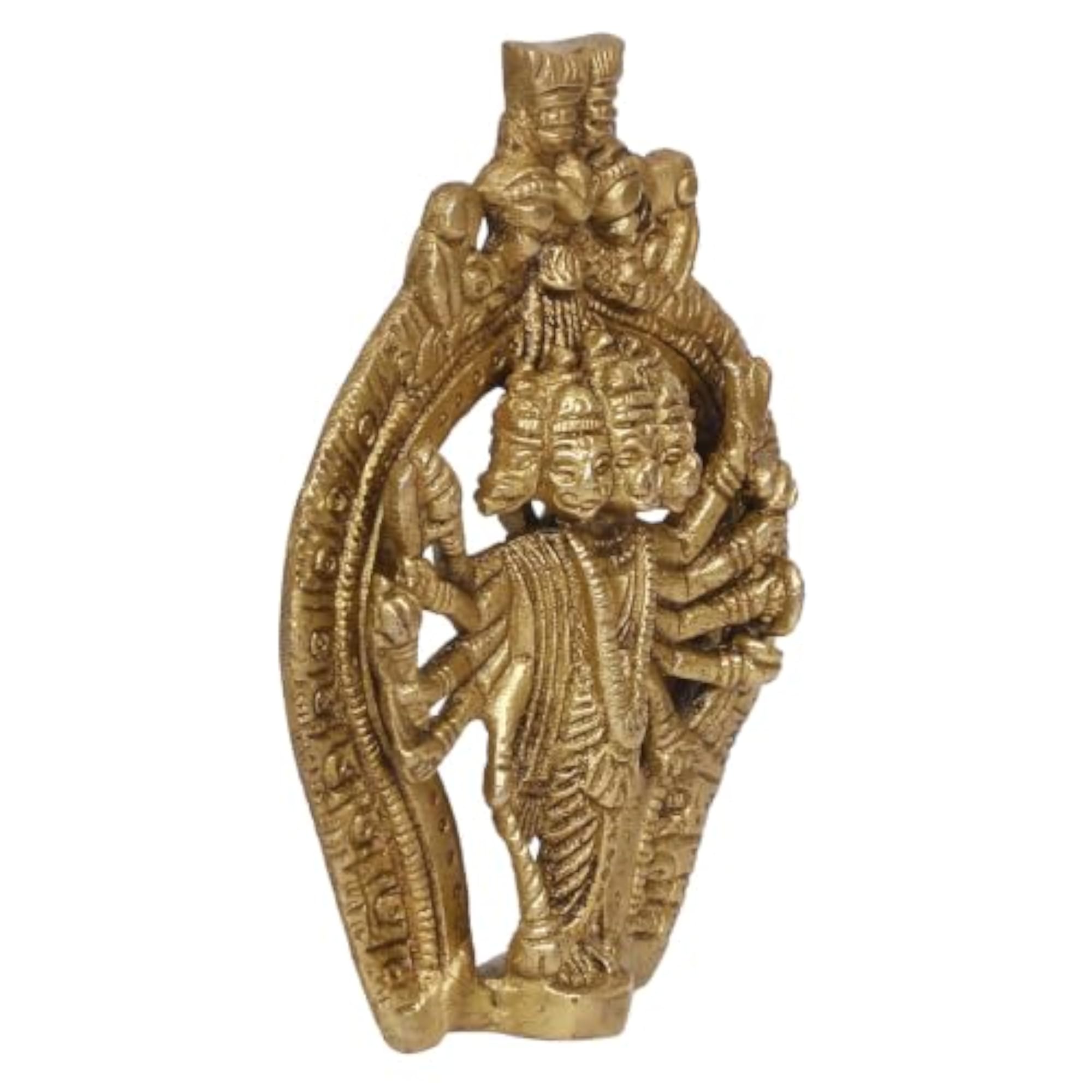 Panchmukhi Hanuman Brass Wall Hanging, Spiritual Home Decor