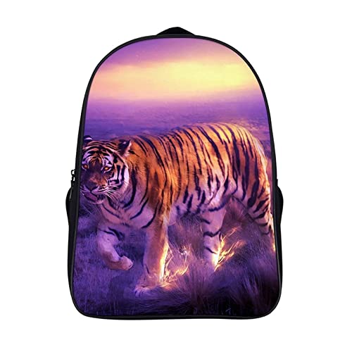 Sac d'école unisexe imprimé tigre grand sac à dos ados