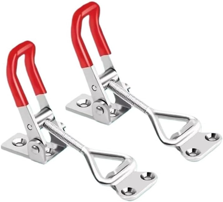 8PCS Iron Galvanized/Stainless Steel Adjustable Toggle Clamp Catch Clasp Quick Release Clamp Anti-Slip Push Pull Toggle Clamp(8pc)