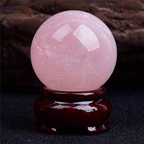 Crystal 1.8 inch Rose Crystal Ballï¼ŒNatural Quartz Sphere Gemstone Healing Crystal Ball with Stand