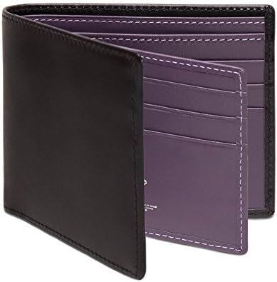Ettinger Men's Sterling Collection Billfold Wallet with 12 Credit Card Slots, Black/Purple