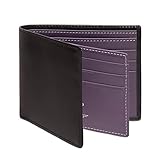 Ettinger Men's Sterling Collection Billfold Wallet with 12 Credit Card Slots, Black/Purple