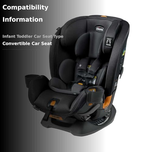 Chicco OneFit ClearTex All-in-One, Rear-Facing Seat for Infants 5-40 lbs, Forward-Facing Car Seat 25-65 lbs, Booster 40-100 lbs, Convertible| Obsidian/Black