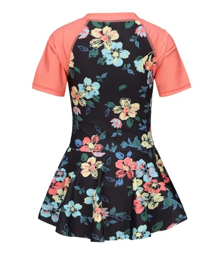 Image of Girls One Piece Swimsuits Bathing Suit for Kids Girls Summer Swim Dress Short Sleeve Swimwear 3-16 Years