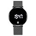 CXJC Montre à LED de Disque de 42mm, écran Tactile Affichage numérique Montre électronique, Lumineuse Watch Multi-Fonction Student Watch, Gold Noir Bleu Rose Or Four Couleurs Disponible