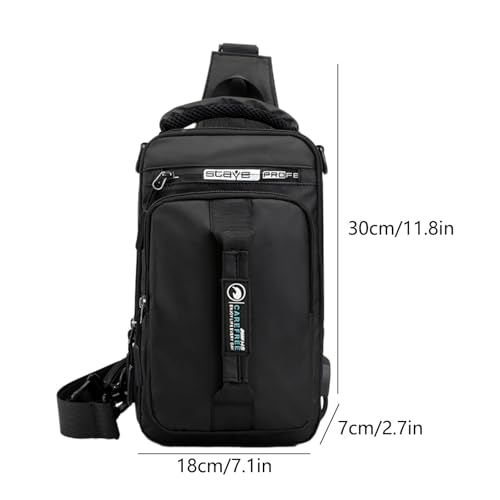 Crossbody Sling Bag for Women Mens, with USB Charging Port, Small Backpack Sash Bag Chest Daypack for Walking Hiking Travel3