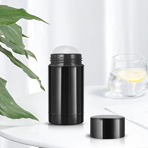 6 Pack 2.5 Oz /75Ml Plastic Deodorant Containers,Empty Reusable Round Deodorant Tube Bottles Bottom Refilling & Twist Up Stick Deodorant For Lip Balm,Lipstick,Homemade Solid Perfume,Diy Lotion Stick,Black #TOP6