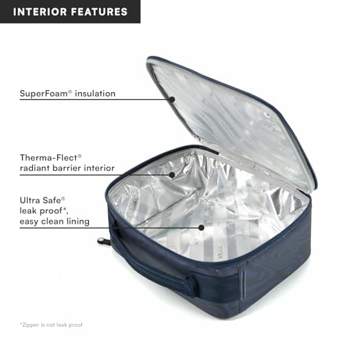 Image of Titan by Arctic Zone Fridge Cold Lunch Box with 2 Gel Ice Packs, Small Insulated Cooler Bag with Leak Proof Lining for School and Work, Dark Wave