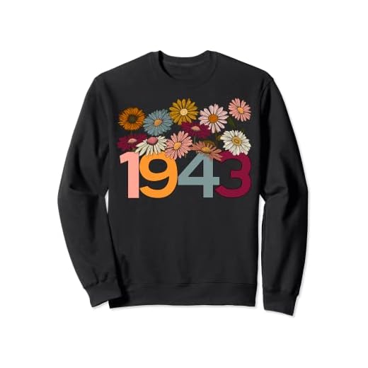 1943 año de nacimiento vintage flores silvestres margaritas 80 cumpleaños 1943 Sudadera