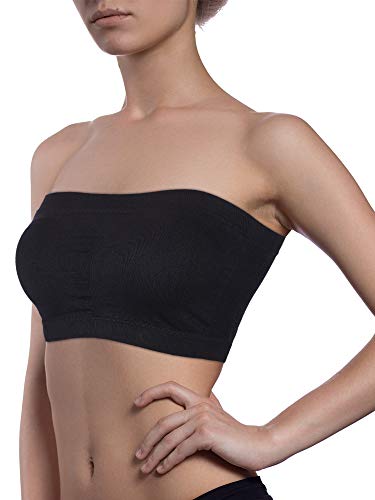 Women Bandeau Bra Padded Strapless Bralette Bra Seamless Bandeau Tube Top3