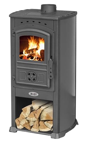 EEK A Kaminofen Anthrazit Holzofen 7,2 kW Kamin Zar Ofen Dauerbrandofen Werkstattofen Schwedenofen Hüttenofen Heizofen