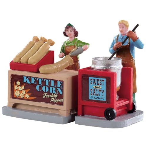 Lemax Kettle Corn Stand, set de 2 piezas decorativas para completar su feria de Navidad 2