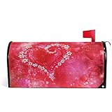 Wamika Valentine Day Heart Flower Magnetic Mailbox Cover MailWraps Red Pink Love Mailbox Wraps Post Box Garden Yard Home Decor for Outside Standard Size 21