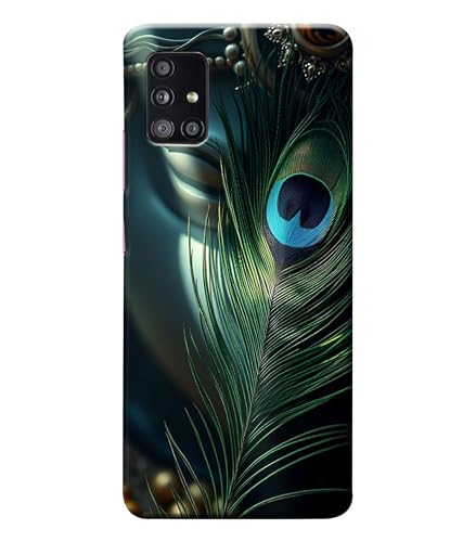 Image of Lord Krishna Mor Pankh Printed Hard Back Case Cover Compatible for Samsung Galaxy A71 (Multicolor) - D1663