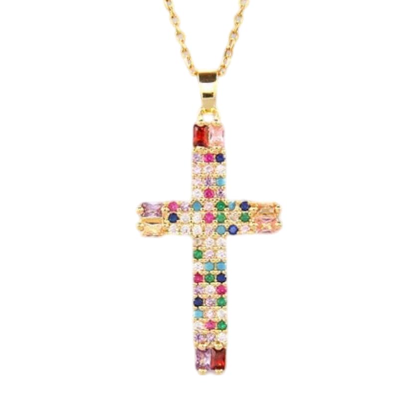 Collier croix de Jésus en zircon avec boîte cadeau idéale pour elle et lui - 5