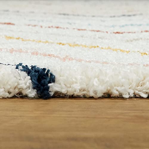 Image of Soft Modern Shag Area Rugs Fluffy Living Room Carpet Comfy Bedroom Home Decorate Floor Kids Playing Mat Size 8x11 Feet Color Multi M