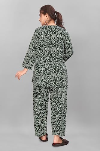 Image of Women's Pure Cotton Top and Pyjama Set